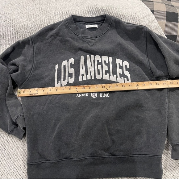 Anine Bing Los Angeles washed black Ramona sweatshirt  Crewneck Sweater S - Picture 9 of 16